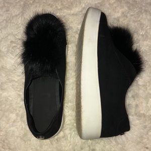 Steve Madden Black Puff Ball Sneaker